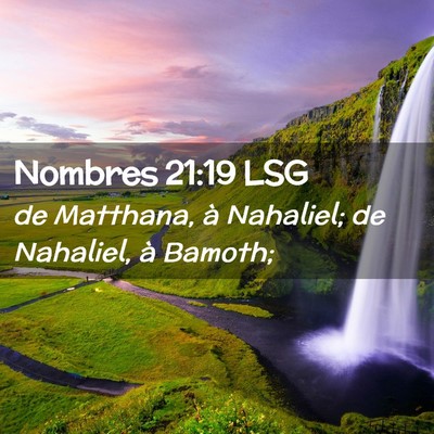 Picture 02 - Nombres 21:19 LSG - de Matthana, à Nahaliel; de Nahaliel, à - Bible Verse Picture