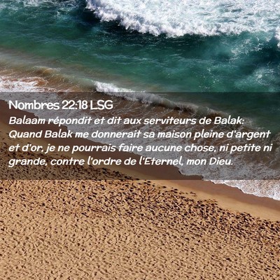 Picture 02 - Nombres 22:18 LSG - Balaam répondit et dit aux serviteurs de Balak: - Bible Verse Picture