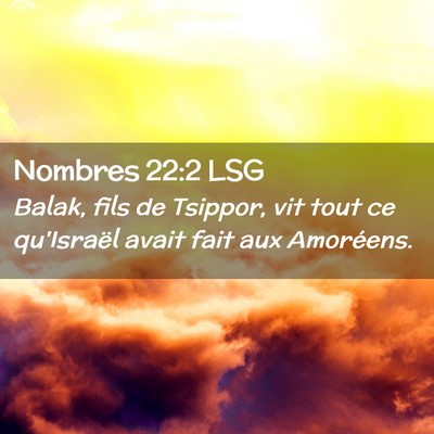 Picture 02 - Nombres 22:2 LSG - Balak, fils de Tsippor, vit tout ce qu'Israël - Bible Verse Picture