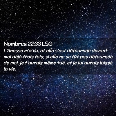 Picture 02 - Nombres 22:33 LSG - L'ânesse m'a vu, et elle s'est détournée - Bible Verse Picture