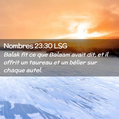 Picture 02 - Nombres 23:30 LSG - Balak fit ce que Balaam avait dit, et il offrit - Bible Verse Picture
