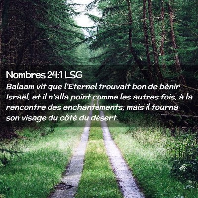 Picture 02 - Nombres 24:1 LSG - Balaam vit que l'Eternel trouvait bon de bénir - Bible Verse Picture