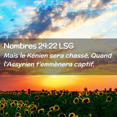 Picture 02 - Nombres 24:22 LSG - Mais le Kénien sera chassé, Quand l'Assyrien - Bible Verse Picture