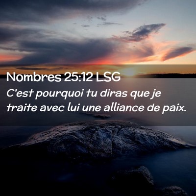 Picture 02 - Nombres 25:12 LSG - C'est pourquoi tu diras que je traite avec lui - Bible Verse Picture