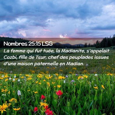 Picture 02 - Nombres 25:15 LSG - La femme qui fut tuée, la Madianite, s'appelait - Bible Verse Picture