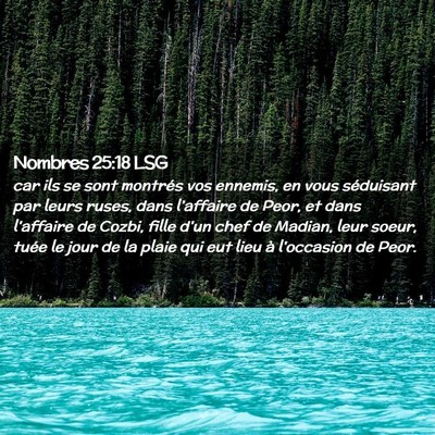 Picture 02 - Nombres 25:18 LSG - car ils se sont montrés vos ennemis, en vous - Bible Verse Picture