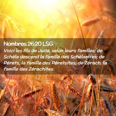 Picture 02 - Nombres 26:20 LSG - Voici les fils de Juda, selon leurs familles: de - Bible Verse Picture