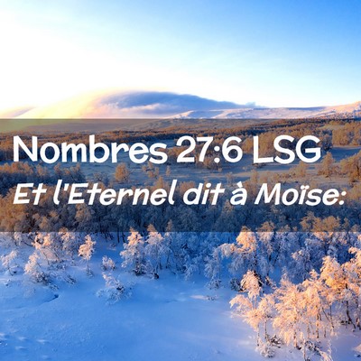 Picture 02 - Nombres 27:6 LSG - Et l'Eternel dit à - Bible Verse Picture