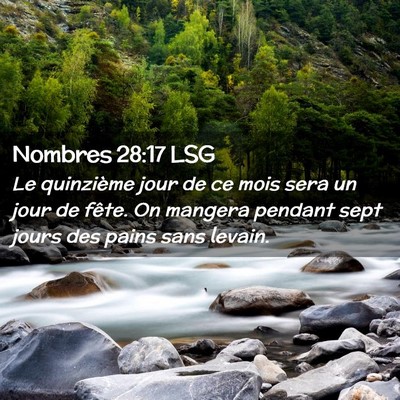Picture 02 - Nombres 28:17 LSG - Le quinzième jour de ce mois sera un jour de - Bible Verse Picture