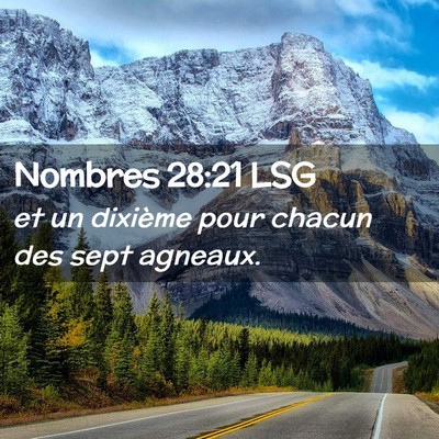 Picture 02 - Nombres 28:21 LSG - et un dixième pour chacun des sept - Bible Verse Picture