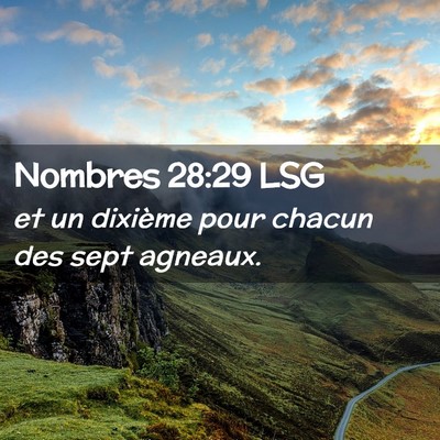 Picture 02 - Nombres 28:29 LSG - et un dixième pour chacun des sept - Bible Verse Picture
