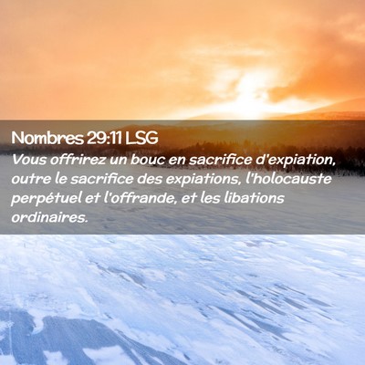 Picture 02 - Nombres 29:11 LSG - Vous offrirez un bouc en sacrifice d'expiation, - Bible Verse Picture