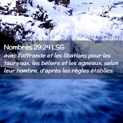 Picture 02 - Nombres 29:24 LSG - avec l'offrande et les libations pour les - Bible Verse Picture