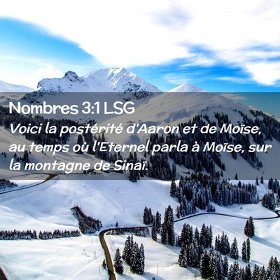 Picture 02 - Nombres 3:1 LSG - Voici la postérité d'Aaron et de Moïse, au - Bible Verse Picture