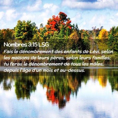 Picture 02 - Nombres 3:15 LSG - Fais le dénombrement des enfants de Lévi, selon - Bible Verse Picture