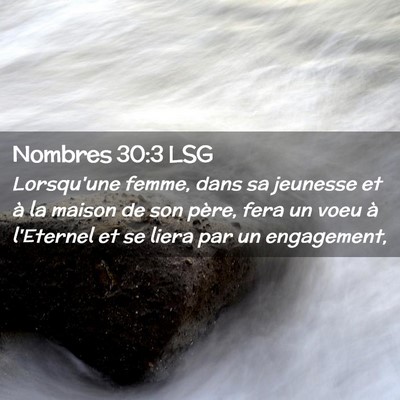 Picture 02 - Nombres 30:3 LSG - Lorsqu'une femme, dans sa jeunesse et à la - Bible Verse Picture
