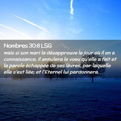 Picture 02 - Nombres 30:8 LSG - mais si son mari la désapprouve le jour où il - Bible Verse Picture