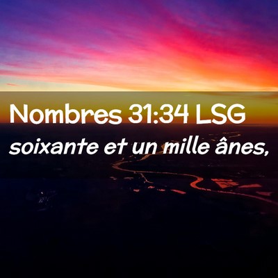 Picture 02 - Nombres 31:34 LSG - soixante et un mille - Bible Verse Picture