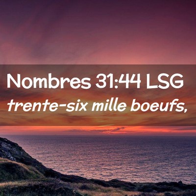 Picture 02 - Nombres 31:44 LSG - trente-six mille - Bible Verse Picture