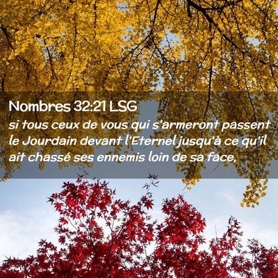 Picture 02 - Nombres 32:21 LSG - si tous ceux de vous qui s'armeront passent le - Bible Verse Picture