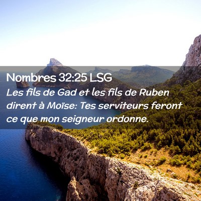 Picture 02 - Nombres 32:25 LSG - Les fils de Gad et les fils de Ruben dirent à - Bible Verse Picture