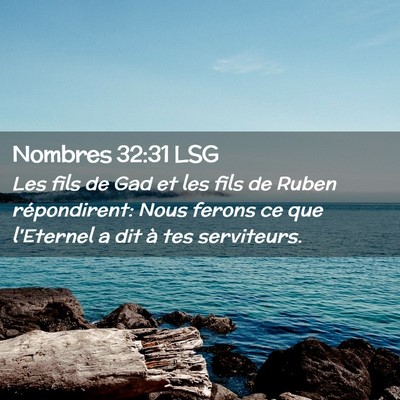 Picture 02 - Nombres 32:31 LSG - Les fils de Gad et les fils de Ruben - Bible Verse Picture