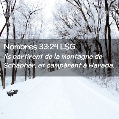Picture 02 - Nombres 33:24 LSG - Ils partirent de la montagne de Schapher, et - Bible Verse Picture