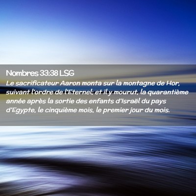 Picture 02 - Nombres 33:38 LSG - Le sacrificateur Aaron monta sur la montagne de - Bible Verse Picture