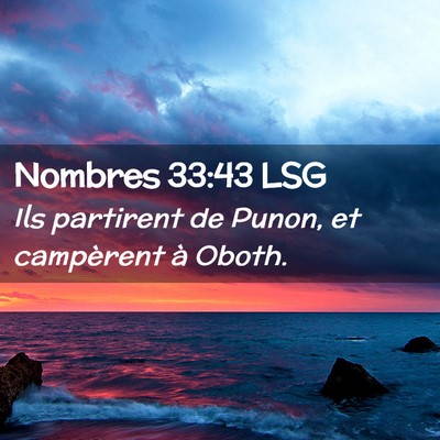 Picture 02 - Nombres 33:43 LSG - Ils partirent de Punon, et campèrent à - Bible Verse Picture