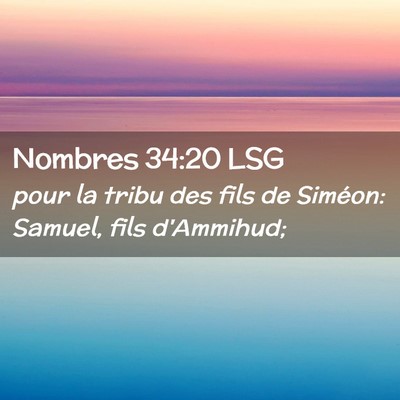 Picture 02 - Nombres 34:20 LSG - pour la tribu des fils de Siméon: Samuel, fils - Bible Verse Picture
