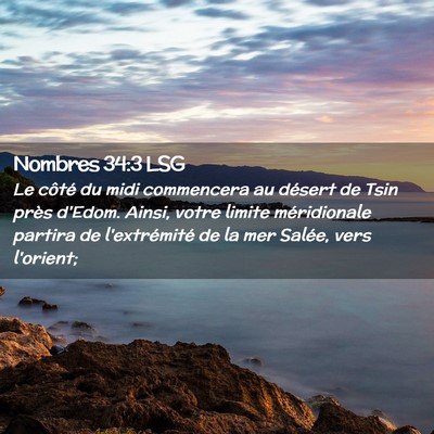 Picture 02 - Nombres 34:3 LSG - Le côté du midi commencera au désert de Tsin - Bible Verse Picture
