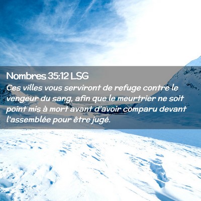 Picture 02 - Nombres 35:12 LSG - Ces villes vous serviront de refuge contre le - Bible Verse Picture