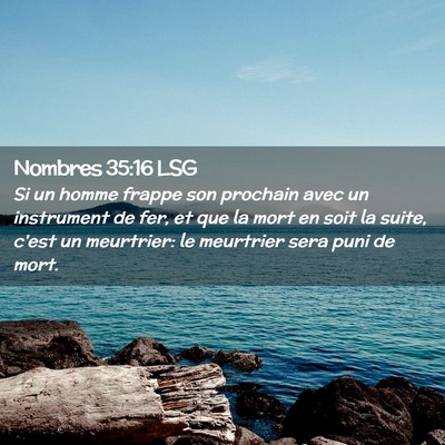 Picture 02 - Nombres 35:16 LSG - Si un homme frappe son prochain avec un - Bible Verse Picture