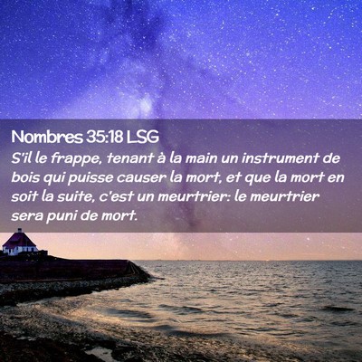 Picture 02 - Nombres 35:18 LSG - S'il le frappe, tenant à la main un instrument - Bible Verse Picture