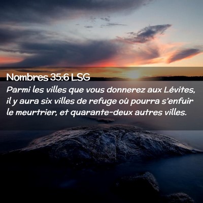 Picture 02 - Nombres 35:6 LSG - Parmi les villes que vous donnerez aux Lévites, - Bible Verse Picture