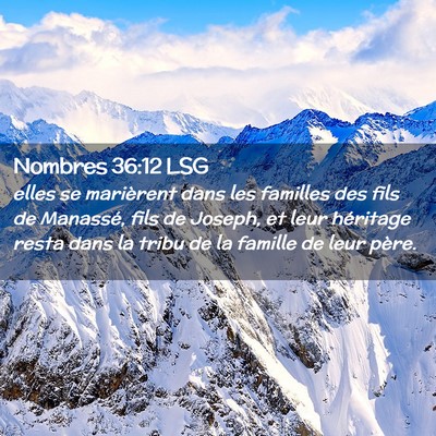 Picture 02 - Nombres 36:12 LSG - elles se marièrent dans les familles des fils de - Bible Verse Picture