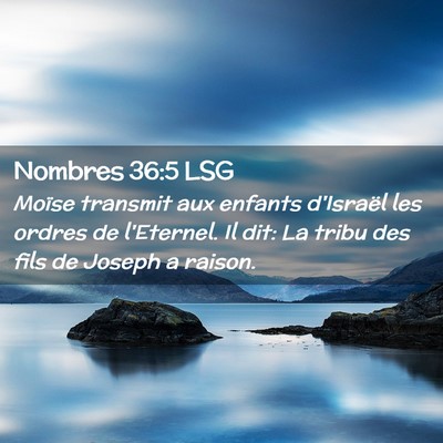 Picture 02 - Nombres 36:5 LSG - Moïse transmit aux enfants d'Israël les ordres - Bible Verse Picture