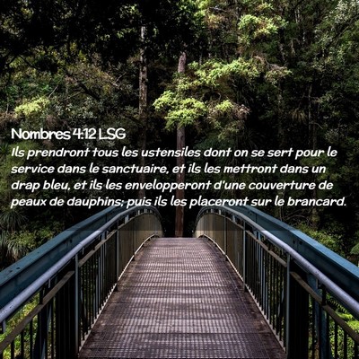 Picture 02 - Nombres 4:12 LSG - Ils prendront tous les ustensiles dont on se sert - Bible Verse Picture