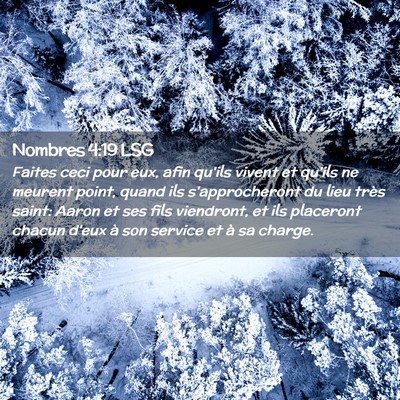 Picture 02 - Nombres 4:19 LSG - Faites ceci pour eux, afin qu'ils vivent et - Bible Verse Picture