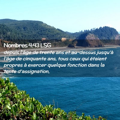 Picture 02 - Nombres 4:43 LSG - depuis l'âge de trente ans et au-dessus jusqu'à - Bible Verse Picture