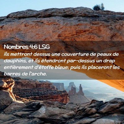 Picture 02 - Nombres 4:6 LSG - ils mettront dessus une couverture de peaux de - Bible Verse Picture