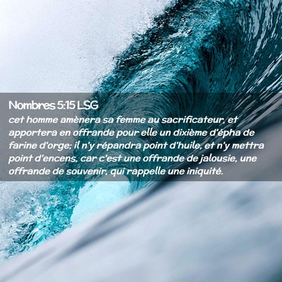 Picture 02 - Nombres 5:15 LSG - cet homme amènera sa femme au sacrificateur, et - Bible Verse Picture