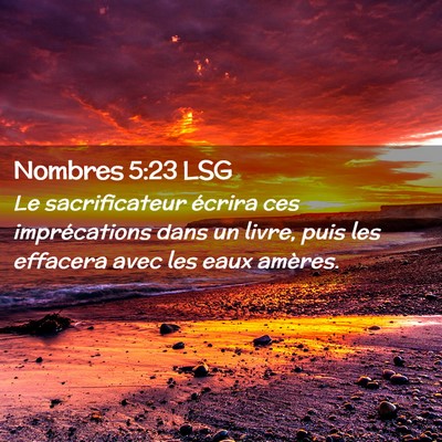 Picture 02 - Nombres 5:23 LSG - Le sacrificateur écrira ces imprécations dans - Bible Verse Picture