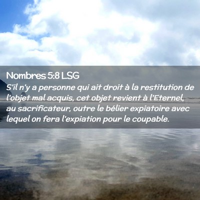 Picture 02 - Nombres 5:8 LSG - S'il n'y a personne qui ait droit à la - Bible Verse Picture