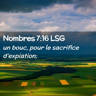 Picture 02 - Nombres 7:16 LSG - un bouc, pour le sacrifice - Bible Verse Picture