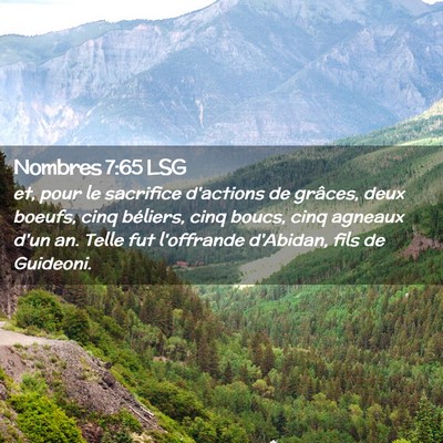 Picture 02 - Nombres 7:65 LSG - et, pour le sacrifice d'actions de grâces, deux - Bible Verse Picture