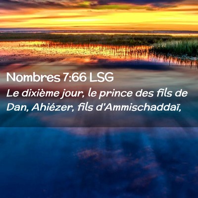 Picture 02 - Nombres 7:66 LSG - Le dixième jour, le prince des fils de Dan, - Bible Verse Picture