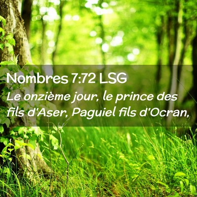 Picture 02 - Nombres 7:72 LSG - Le onzième jour, le prince des fils d'Aser, - Bible Verse Picture