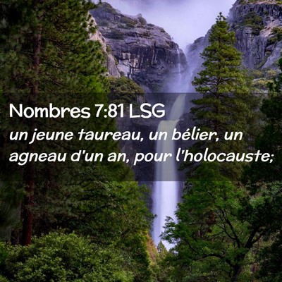 Picture 02 - Nombres 7:81 LSG - un jeune taureau, un bélier, un agneau d'un an, - Bible Verse Picture