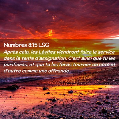 Picture 02 - Nombres 8:15 LSG - Après cela, les Lévites viendront faire le - Bible Verse Picture